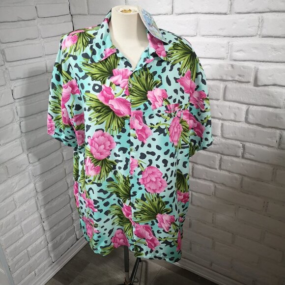NWT King Kameha Men's Hawaii Print Size 3XL Button Front Shirt - Picture 1 of 9
